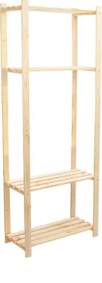 Obrázek produktu pro STOLMAK Dřevěný regál z masivní borovice 80x170x28,5 cm, 4 police, přírodní, knihovna a úložný regál