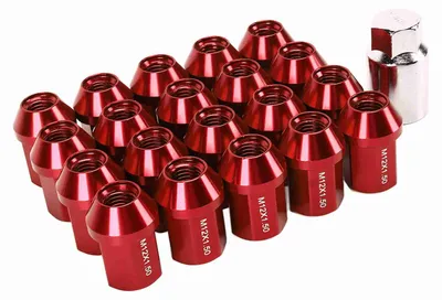 Obrázek produktu pro 20 ks matic kol M12x1,5, 35 mm, hliníková slitina 6061, uzavřené, náhradní díl pro Chevrolet Camaro 1983–2002, červené