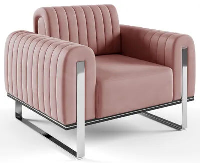 Produktbild von Selsey Parissa - Sessel, Samt Rosa verchromte Füße, 106 cm