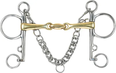 Immagine prodotto di Shires - Snaffle a doppio morso in ottone ER399 (5,5 pollici) (ottone)