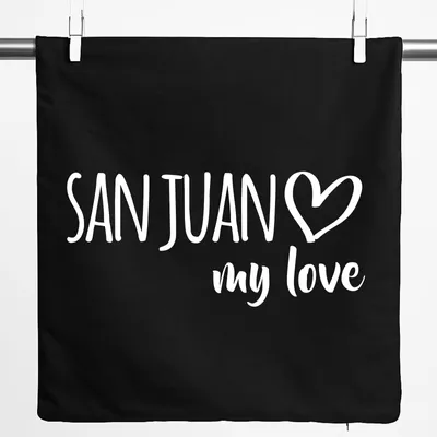 Produktbild von Huuraa Kissenbezug San Juan my love 40x40cm Black Baumwolle Dekokissenbezug Geschenkidee