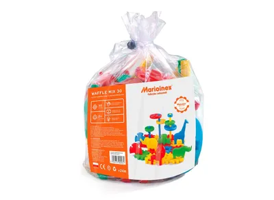 Produktbild von Marioinex Bausteine - Waffle blocks mix 30 Stück - buntes Konstruktionsspielzeug