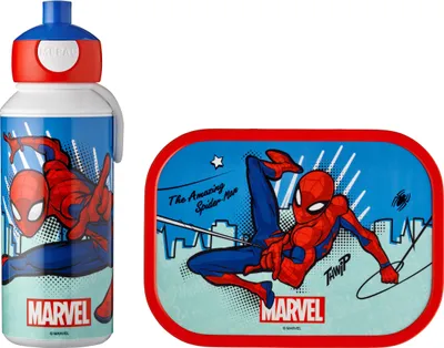Produktbild von Pausenset Campus (Trinkflasche Pop-up + Brotdose) - Spiderman