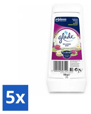 Zdjęcie produktu dla 5 sztuk odświeżacza powietrza Glade Relaxing Zen, żel, 150 g - zestaw ekonomiczny