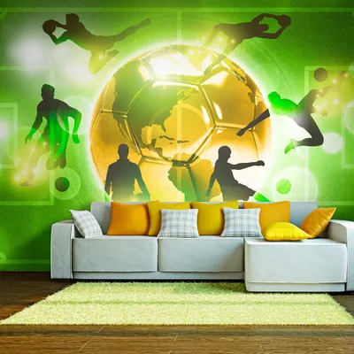 Produktbild von Fototapete selbstklebend Fußball 294x210 cm Tapete Wandtapete Wandbilder Klebefolie Dekofolie Tapetenfolie Wand Dekoration Wohnzimmer - Sport Fussball i-A-0093-a-c