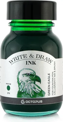 Zdjęcie produktu dla Write and Draw Ink 374 Green Eagle, tusz do piór wiecznych i rysowania, 50 ml