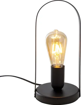 Produktbild von Näve Leuchten Tischleuchte FARO mit E27 Tischleuchte FARO mit E27 Tischleuchten - Metall-Tischleuchte "FARO" H: 28,5cm schwarz, Tischlampe im Industrial Style, ausMetall in schwarz, 28,5 cm hoch, Maße 13,5 x 13,5 cm, E27-Fassung – Schnurschalter