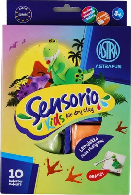 Immagine prodotto di Massa creativa in plastica Dinosauri Sensorio Kids - 10 colori per divertimento e creatività. Ideale per i piccoli artisti!
