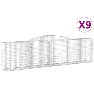 Produktbild von Gabionen mit Hochbogen 9 Stk. 400x50x100/120cm Verzinktes Eisen