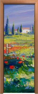 Produktbild von Türposter 70x200 cm Türaufkleber Türtapete Türfolie Klebefolie Landschaft Wiesen Frühlings Blumen