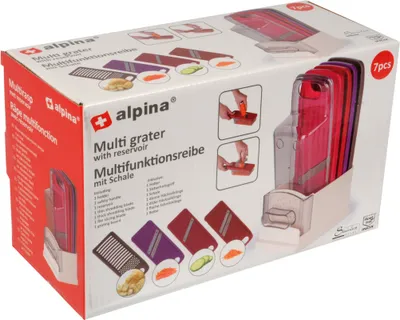 Produktbild von Multifunktionsreibe mit 4 Einsätzen und Schale 7tlg Set