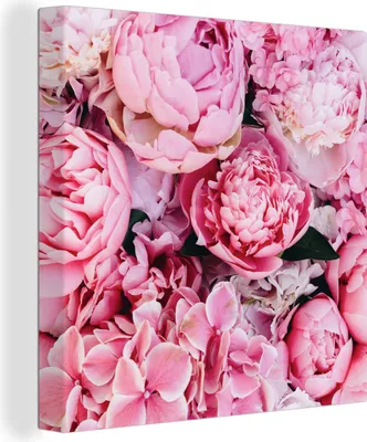 Produktbild von MuchoWow® - Leinwandbilder - Blumen - Rosa - Rosen, Wandbild, Wanddeko Bilder Wohnzimmer, 20x20 cm