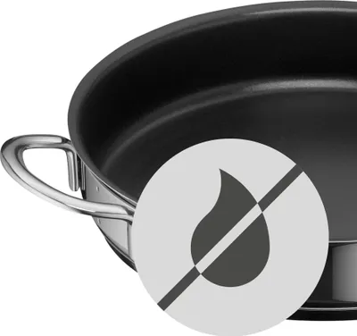 Produktbild von WMF 7115006243, Rund, Allzweckpfanne, Schwarz, Edelstahl, Edelstahl, 0,9 l, Keramik, Elektro, Gas, Halogen, Induktion