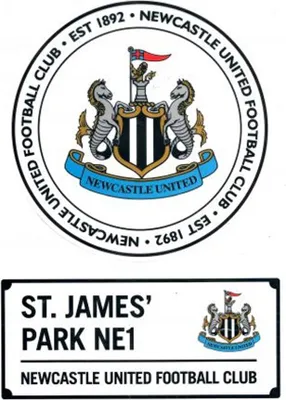 Image de Newcastle United FC - Autocollants de voiture aux motifs assortis, vinyle (pack de 2) BS6277 (taille unique) (Blanc/Noir)