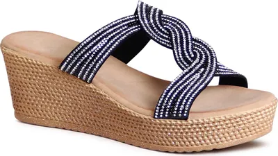 Produktbild von topschuhe24 2821 Damen Keilabsatz Sandalen Plateau Pantoletten, Farbe:Schwarz, Größe:40 EU