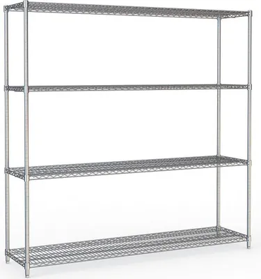 Zdjęcie produktu dla System regałowy Combisteel z 4 półkami chromowanymi, 1800x450x1800mm