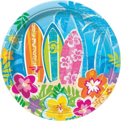 Produktbild von Hawaii-Partyteller, 8 Stück, 18 cm, Einheitsgröße
