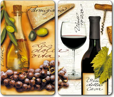 Produktbild von 2er Set Herdabdeckplatten, KESPER, ESG Glas, 52x30x0,8cm, Multischneideplatte, Spritzschutz, Arbeitsfläche, kratzfest, hitzebeständig;3653713 Italien