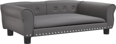 Zdjęcie produktu dla vidaXL Legowisko dla psa szare 95x55x30 cm imitacja skóry