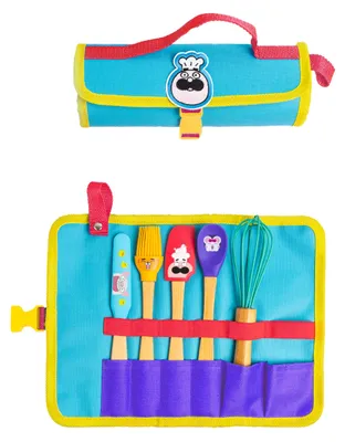 Kinder-Küchenhelfer-Set, 5-teilig, Bambus/Silikon, ab 4 J.