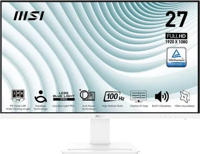 Produktbild von MSI PRO MP273AWDE - LED-Monitor - 68.6 cm (27″) - 1920 x 1080 Full HD (1080p) @ 100 Hz - IPS - 300 cd/m² - 1000:1 - 1 ms - HDMI, VGA, DisplayPort - Lautsprecher