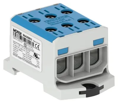 Image de Bornier de passage sur rail 3X Al/cu 1.5-50.0MM2 1000V AC/1500V DC Borne universelle Bleu