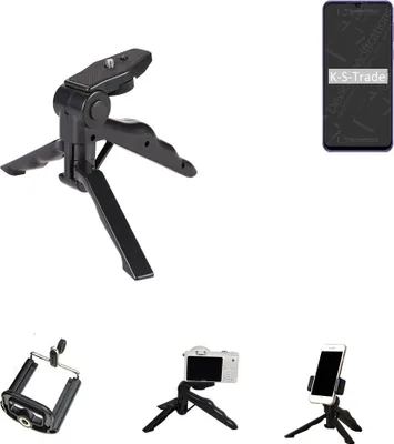 Produktbild von K-S-Trade Stativ Tisch-Ständer Dreibein Handy-Stativ Ständer kompatibel mit Ulefone Note 6 Mini-Stativ Smartphone Tripod Handy-Stativ aus Plastik