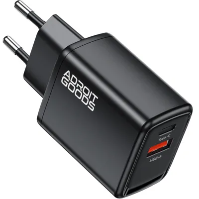 Obrázok produktu pre AdroitGoods Usb-A/C Fast Charger - 20W nabíjačka s QC3.0 - univerzálny adaptér - nabíjačka telefónu - čierna
