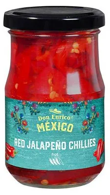 Produktbild von Don Enrico Red Jalapeño Chillies hot 90 G Glas