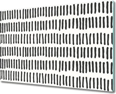 Produktbild von Glas-Herdabdeckplatte Glaskeramikfeldabdeckung Spritzschutz - 80x52 cm - Linien grau und weiß