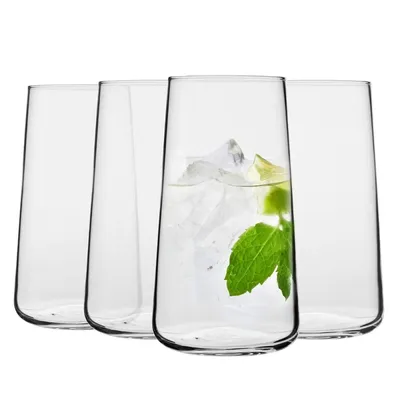Produktbild von KROSNO Infinity Wassergläser 4er-Set 600 ml – handgemachte Glas-Trinkgläser für Wasser, Säfte & Getränke, elegantes Design für Tisch, Küche & Alltag