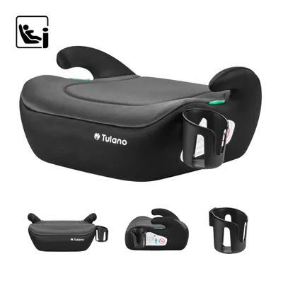 Produktbild von Tulano Cabby 20 Grau – i-Size Kindersitz R129, 125–150 cm, vorwärtsgerichtet, Autogurt, Getränkehalter, abnehmbarer Bezug