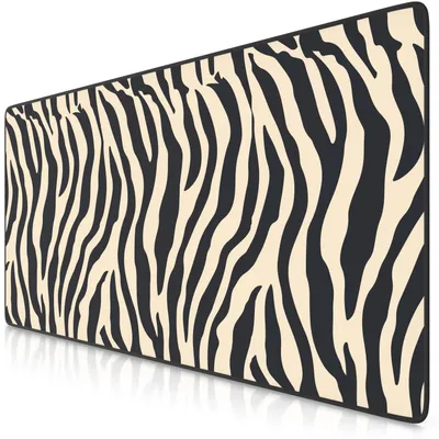 Productafbeelding van Titanwolf Gaming muismat XXL, 90 x 40 cm, muismat met zebraprint, textieloppervlak voor nauwkeurige muisbewegingen, rubberen onderkant, geschikt als bureauonderlegger, 1 stuk, zwart