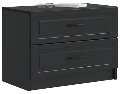 Image de vidaXL Table de chevet noire 62 x 34,5 x 44,5 cm en aggloméré
