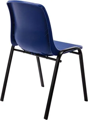 Produktbild von Stapelstühle aus Kunststoff mit Metallrahmen, Blau, 4er Set