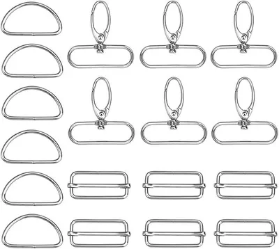 Taschenzubehör-Set 18-tlg.: D-Ringe, Schiebeschnallen, Karabiner