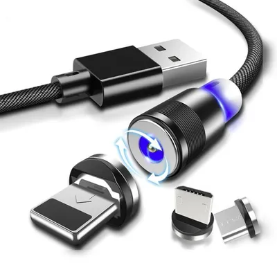 IPhone kábel, magnetický USB konektor na nabíjanie, 2 ks (1 + 1)