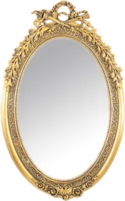 Produktbild von Casa Padrino Luxus Barock Wandspiegel Oval Gold 160 x 110 cm - Massiv und Schwer - Goldener Spiegel