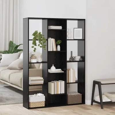 Produktbild von "2026 Aktion"Raumteiler Schwarz Eichen-Optik 100x24x140cm Holzwerkstoff DE447074 - Paravents