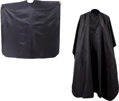 Produktbild von 2er Set Friseurumhang Erwachsene und Kinder mit Klettverschluss - Schwarzer Haarschneideumhang 120 x 145 cm - wasserdichter XXL Frisör Umhang für Unisex - Universal für Barber Friseursalon