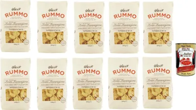Produktbild von Rummo Pappardelle ? 119, Pasta Lenta Lavorazione Teigwaren aus Hartweizengrieß Bronze-Zeichnung 10x 500g + Italian Gourmet polpa 400g