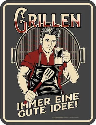 Produktbild von RAHMENLOS Original BBQ-Blechschild: Grillen - Immer eine Gute Idee!
