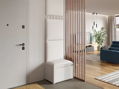 Obrázok produktu pre Predsieňová stena s nástennými čalúnenými panelmi CLENZE 4 - biela / biela