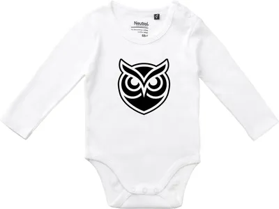 Produktbild von Huuraa Baby Body Eule Silhouette 74 White  Baumwolle Fairtrade Langarmbody Geschenkidee