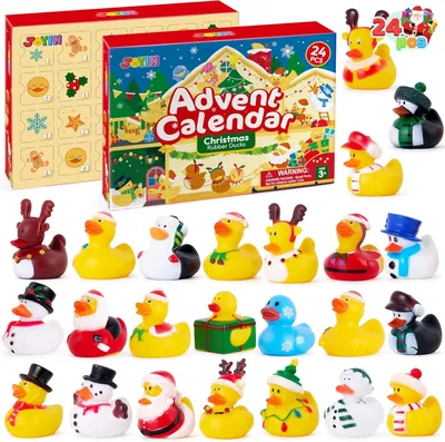 Produktbild von Adventskalender mit Enten – 24-tägiger Adventskalender mit Gummienten – Gummiente, Badezeug für Jungen, Mädchen, Kinder