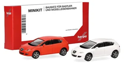 Produktbild von Herpa Minikit Seat Leon,naranja/candyweiß 2 Stück 013970