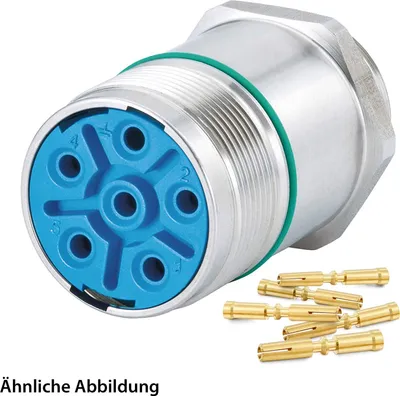 Immagine prodotto di SET HUMMEL incl. contatti M23 Potenza INOX Connettore per apparecchiature, crimpatura diritta Numero di poli 3+4+PE, presa parete frontale - 1