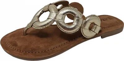 Produktbild von Lazamani Juliet Damen Leder-Zehentrenner Gold Größe 40