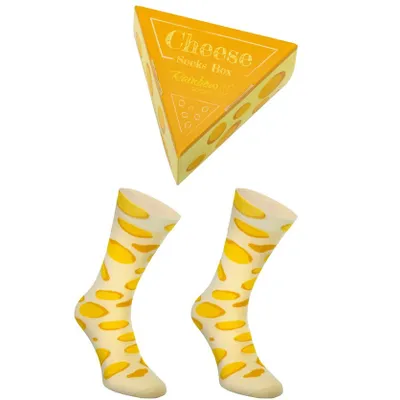 Produktbild von Uni-Socken mit Käsemotiv - Das perfekte Geschenk für Frauen und Männer! - Größe 41-46