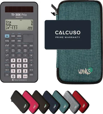 Produktbild von TI-30X Prio MathPrint inkl. WYNGS Schutztasche Türkis - Wissenschaftlicher Taschenrechner - Basic Set
